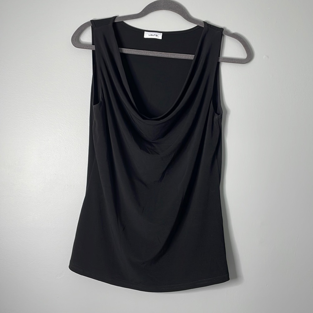 Laura Round Cowl Neck Sleeveless Dress Shirt